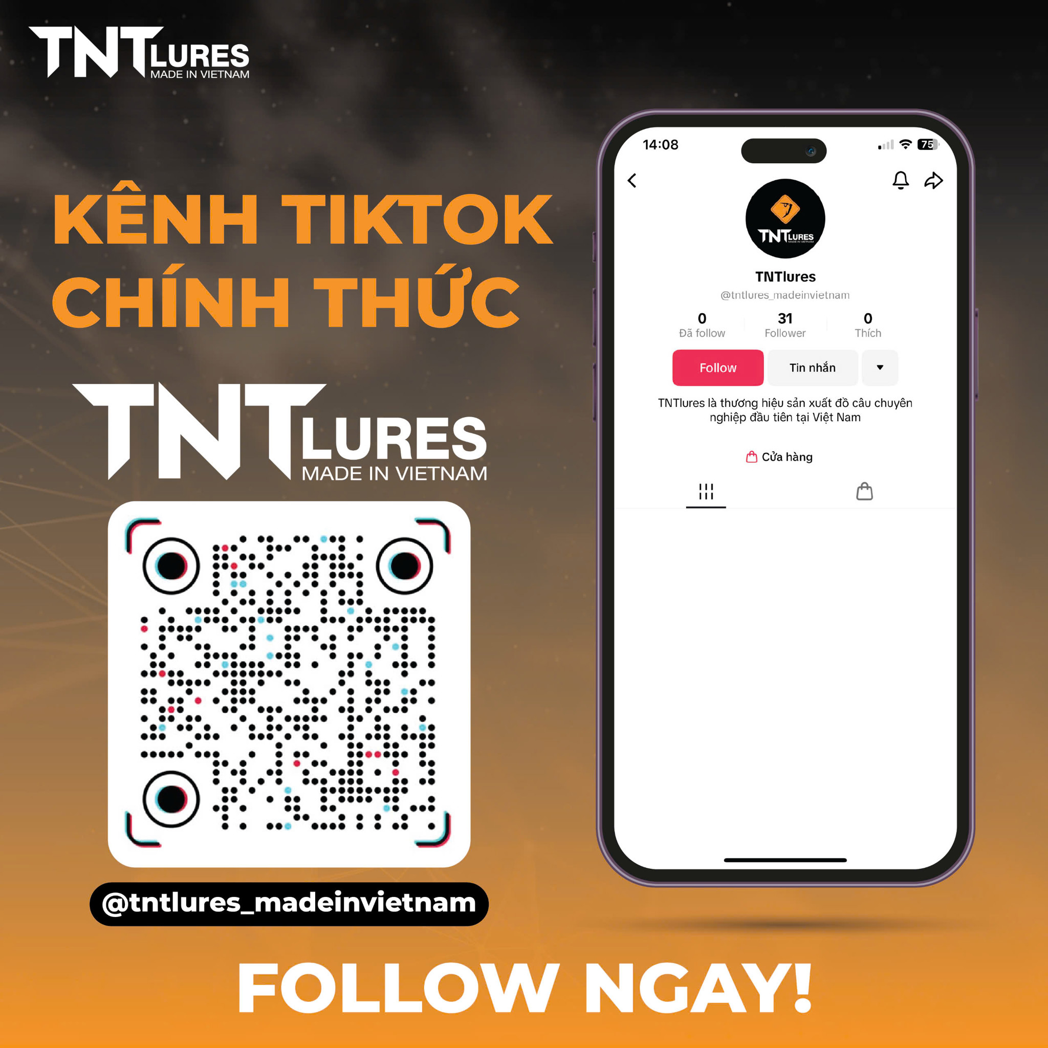 RA MẮT KÊNH TIKTOK CHÍNH THỨC TNTLures made in Viet Nam